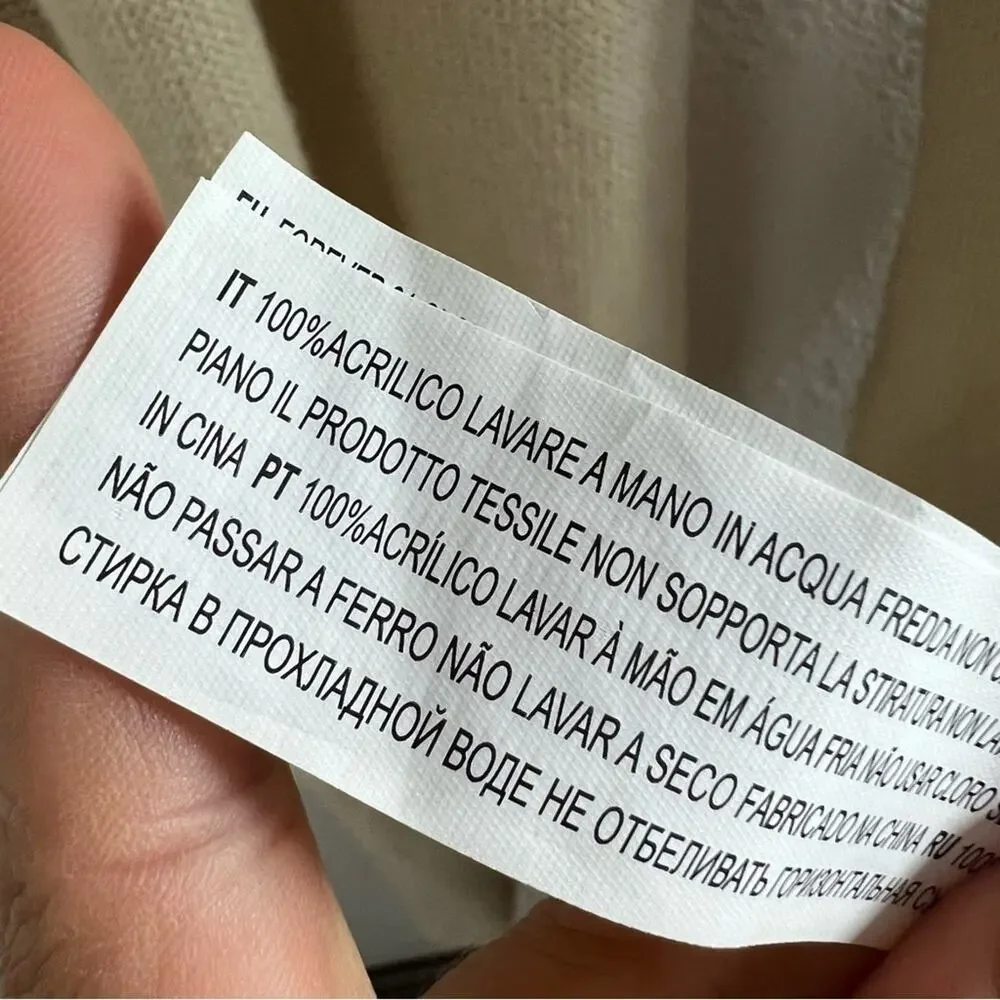 NWT Forever 21 Cream Soft Knit Blanket Style Scarf 17" X 98" - Picture 7 of 8